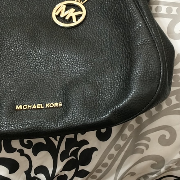 Michael kors black leather golden embellishments large - Picture 4 of 15